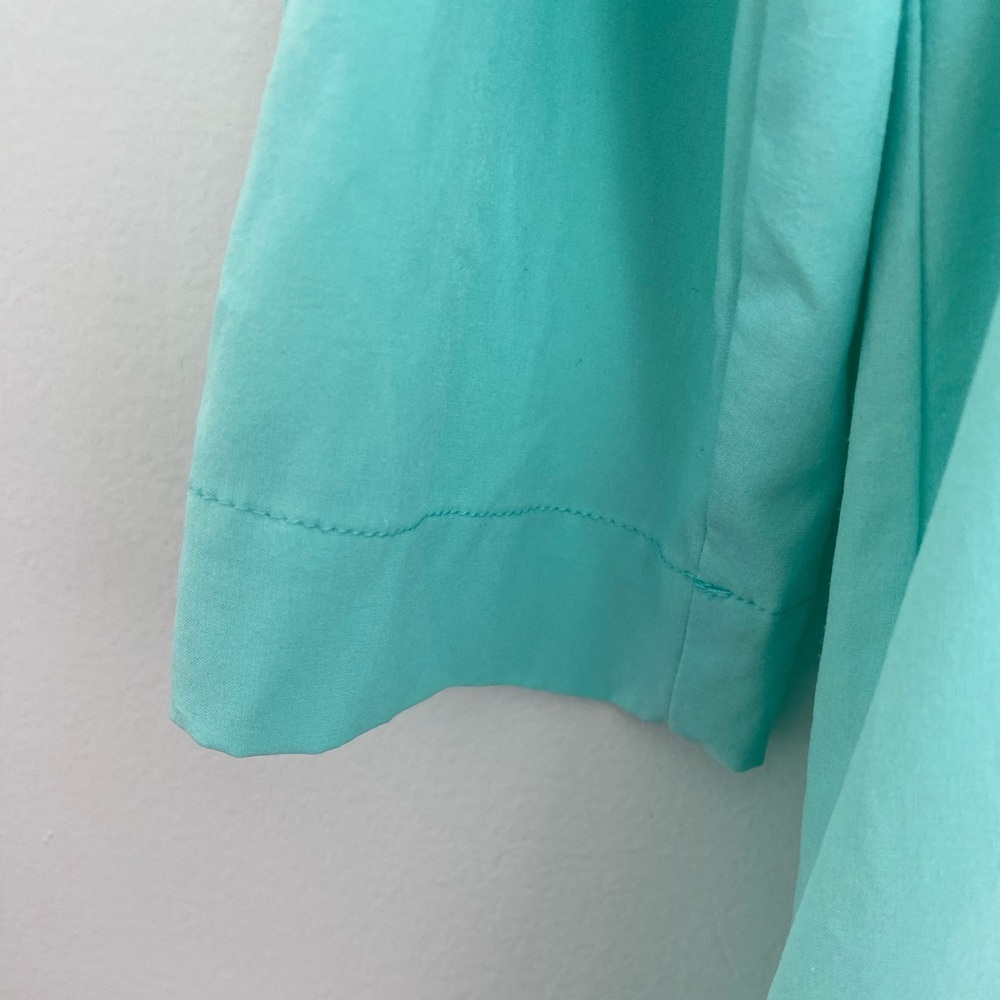 LL Bean Women Pastel Green Hooded Long Tunic Shirt Medium Lightweight‎ GorpeCore - Picture 5 of 11